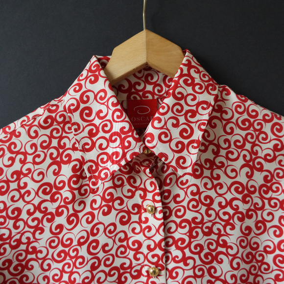 Resort Style Oscar de la Renta Silk Blouse  M - Picture 2 of 7